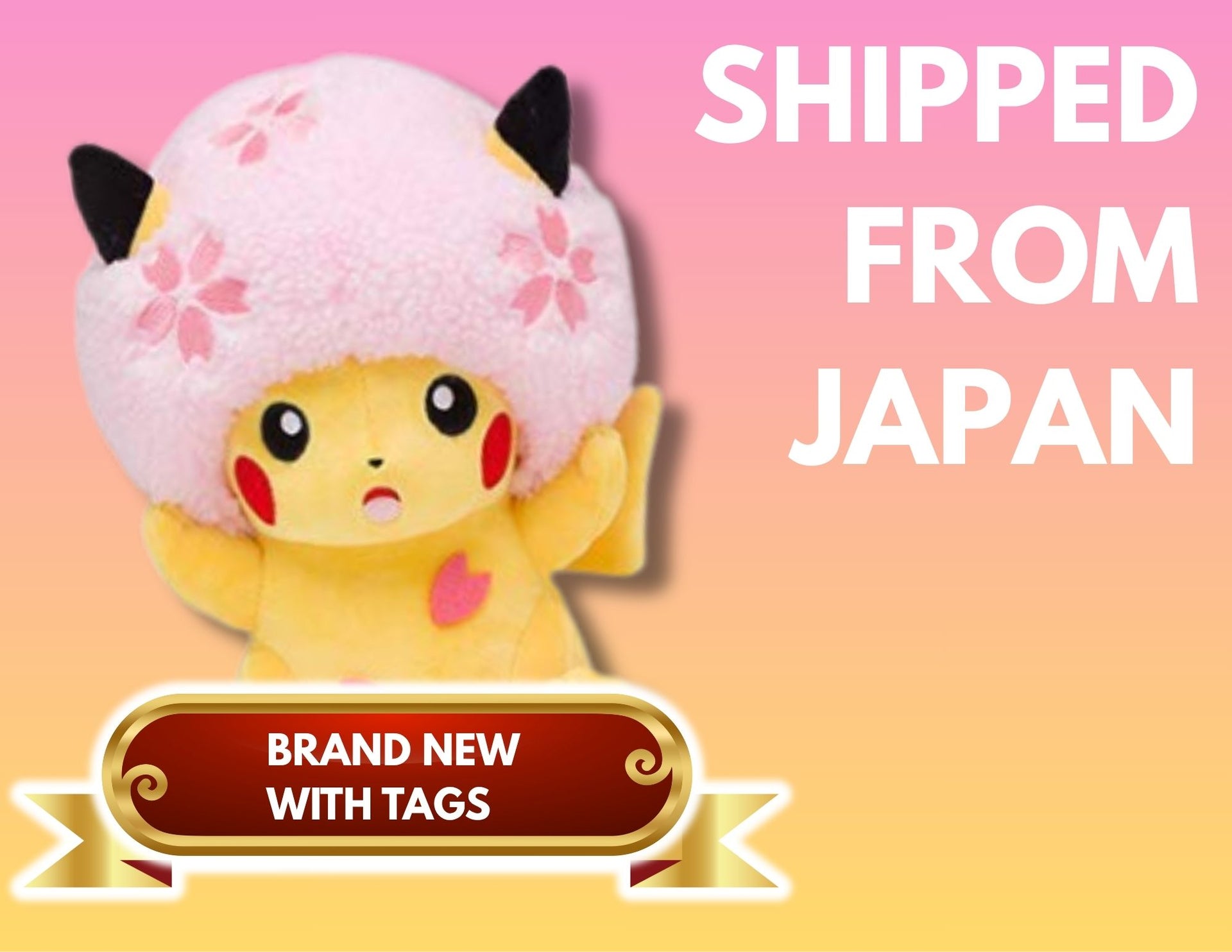 Cherry Blossom Sakura Afro Pikachu : Brand new with tags：Plush