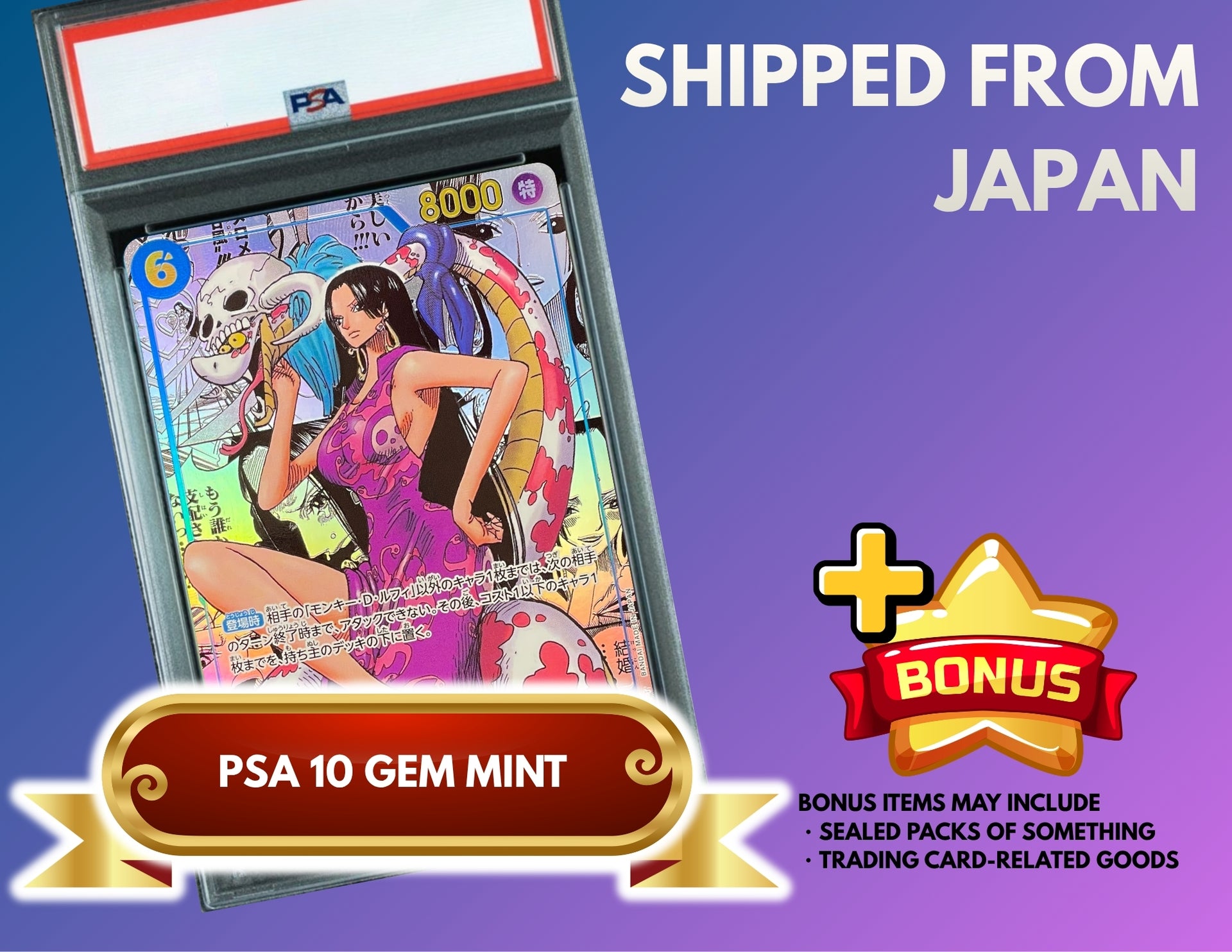 Boa Hancock SR-SP (Comic Parallel) [OP07-051](Booster Pack "The Future After 500 years") : PSA 10 Gem Mint : One Piece Card Game