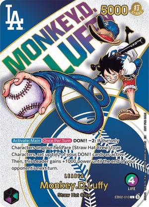 Monkey.D.Luffy L :Unopen [EB02-010](Promotional Card "Los Angeles Dodgers × ONE PIECE CARD GAME" English Version) : Sealed Promo Card : One Piece Card Game