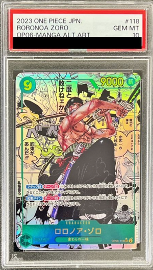 Roronoa Zoro SEC-SP (Comic Parallel) [OP06-118](Booster Pack "Wings Of The Captain") : PSA 10 Gem Mint : One Piece Card Game - Japan TCG Direct