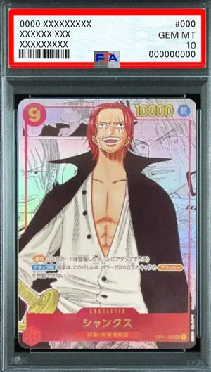 Shanks SEC-SP (Comic Parallel) [OP01-120](Booster Pack "ROMANCE DAWN") : PSA 10 Gem Mint : One Piece Card Game - Japan TCG Direct