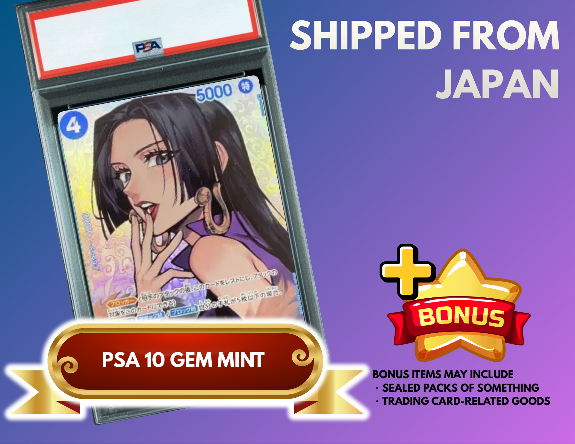 Boa Hancock SR-SPC [OP01-078] (Booster Pack The Kingdom Of Conspiracy) : PSA 10 Gem Mint : One Piece Card Game