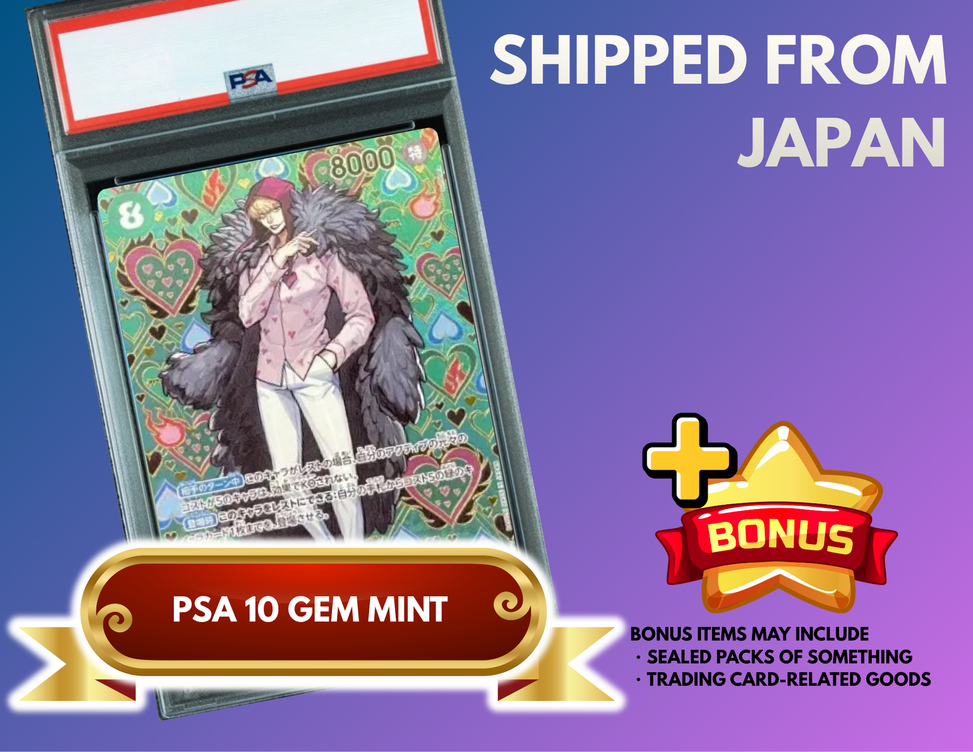 Donquixote Rosinante SEC-SPC [OP04-119](Booster Pack "Emperors In The New World") : PSA 10 Gem Mint : One Piece Card Game