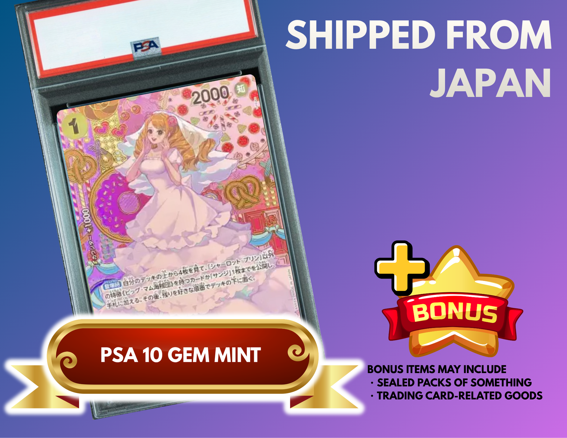 Charlotte Pudding R-SPC [OP03-112](Booster Pack "Two Legends") : PSA 10 Gem Mint : One Piece Card Game