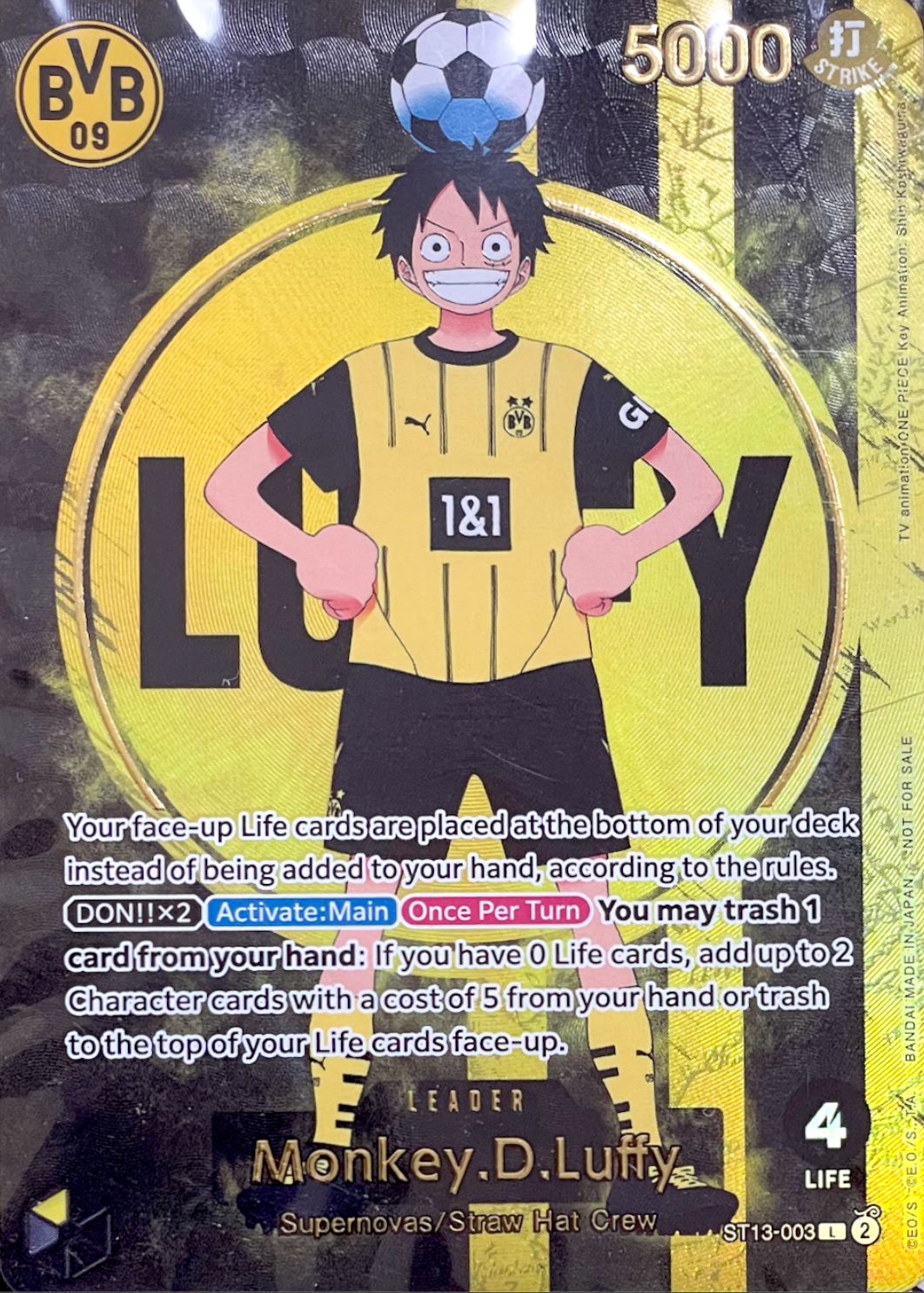 Monkey.D.Luffy L [ST13-003] [EN](Promotional Card "BVB x ONE PIECE Match day 2025") : Sealed Promo Card : One Piece Card Game