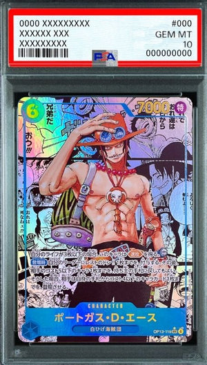 Portgas. D. Ace SEC-SP (Comic Parallel) [OP13-119](Booster Pack "CARRYING ON HIS WILL") : PSA 10 Gem Mint : One Piece Card Game
