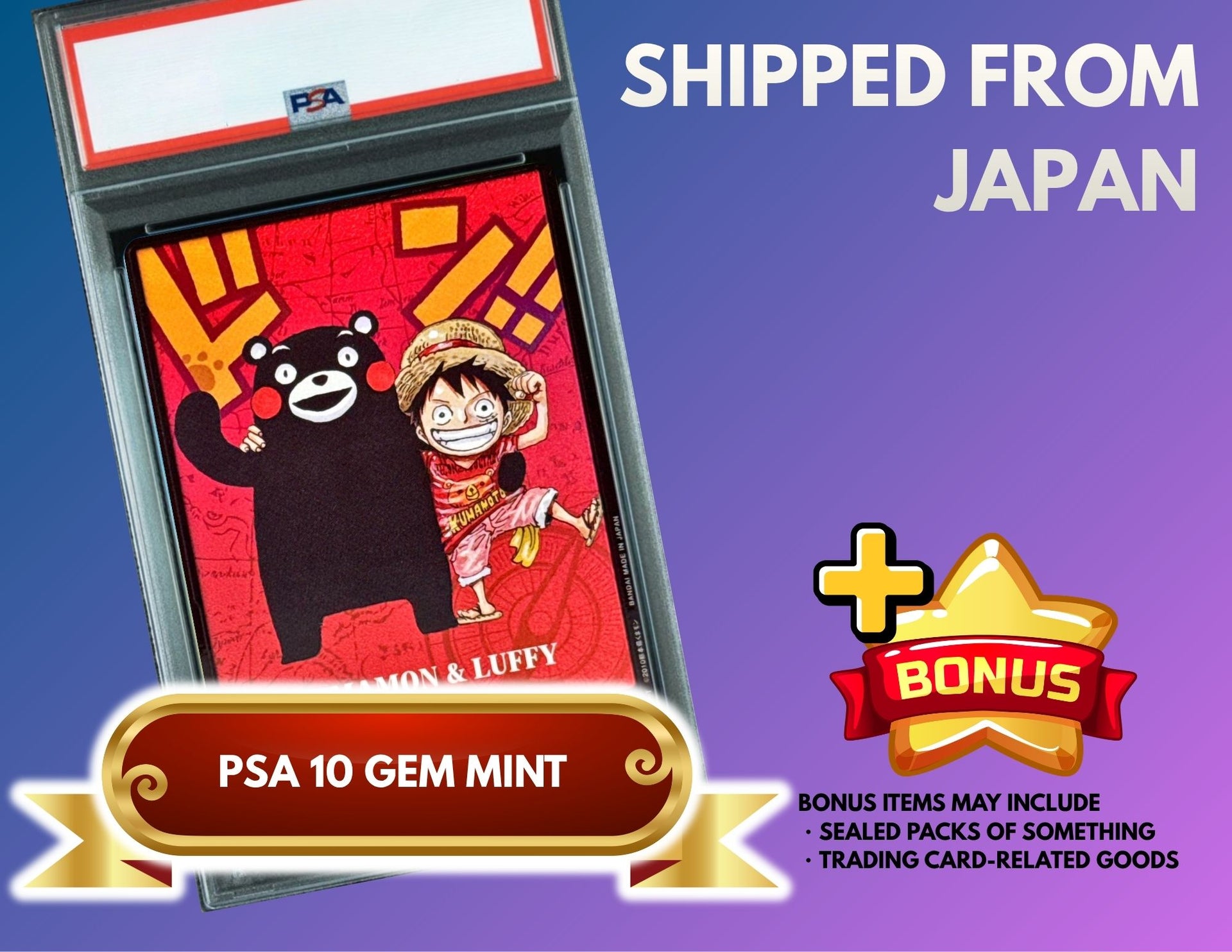 DON!! Card : Kumamon & Luffy (Premium Card Collection "Kumamoto Special") : PSA 10 Gem Mint : One Piece Card Game