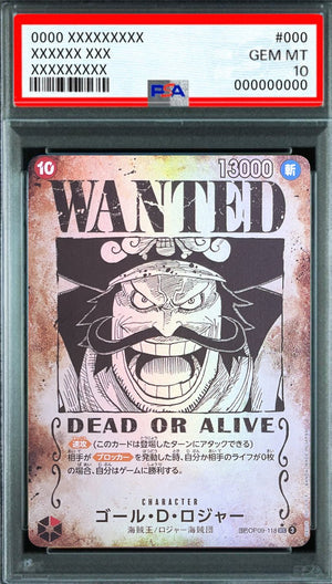 Gol D. Roger (Parallel Wanted Poster, Included in OP13) SP [OP09-118] : PSA 10 Gem Mint : One Piece Card Game