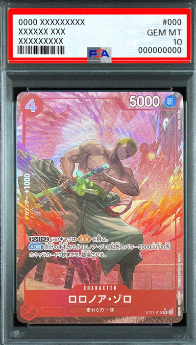 Roronoa Zoro (Parallel Full Art) SR-P [ST21-015] : PSA 10 Gem Mint : One Piece Card Game
